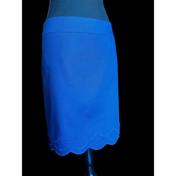 Talbots Skirt Womens Blue SIZE 6 Scalloped Hem WORK PROFESSIONAL CHURCH - Picture 2 of 7